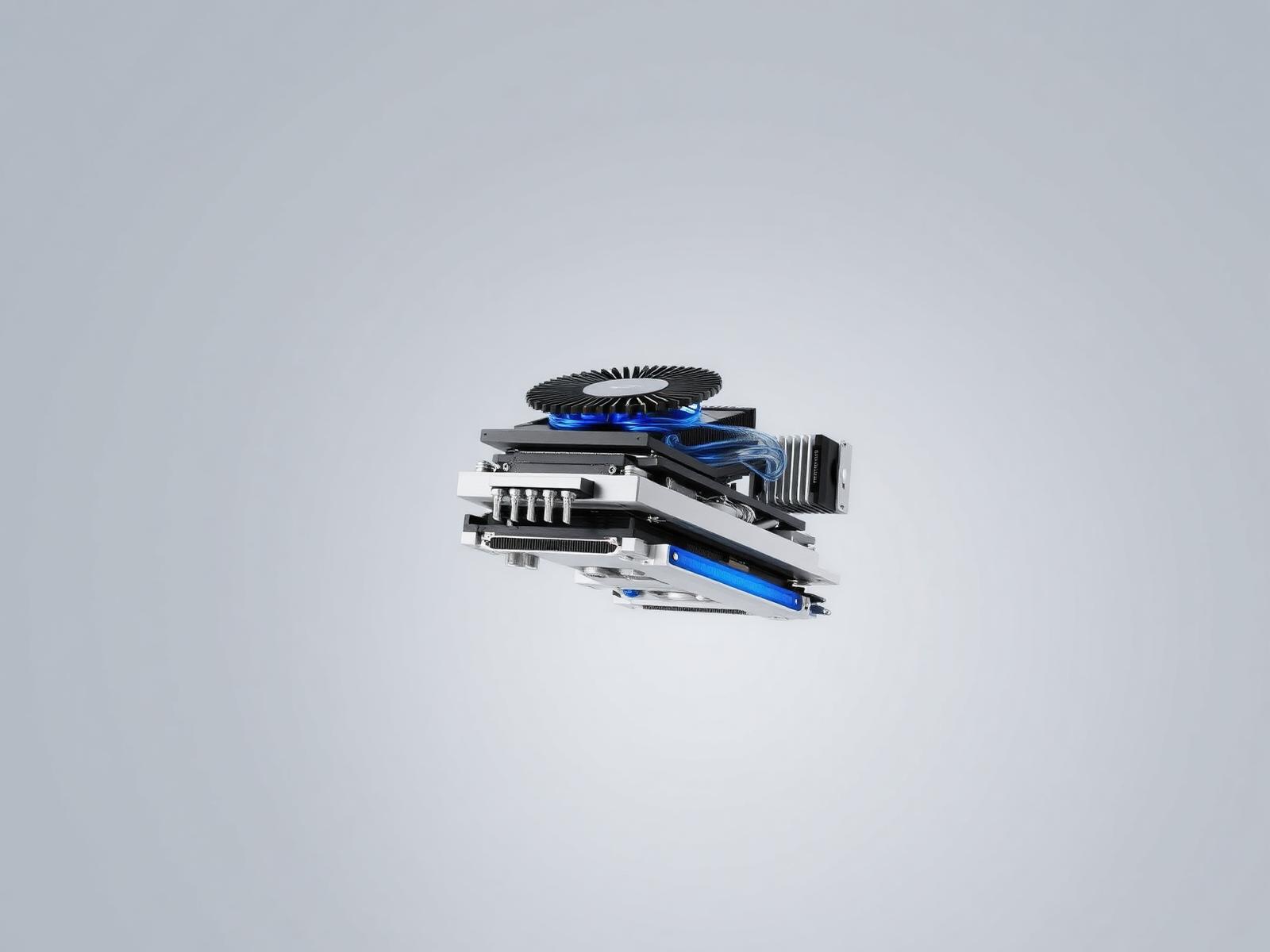Exploded view of a liquid-cooled compute module