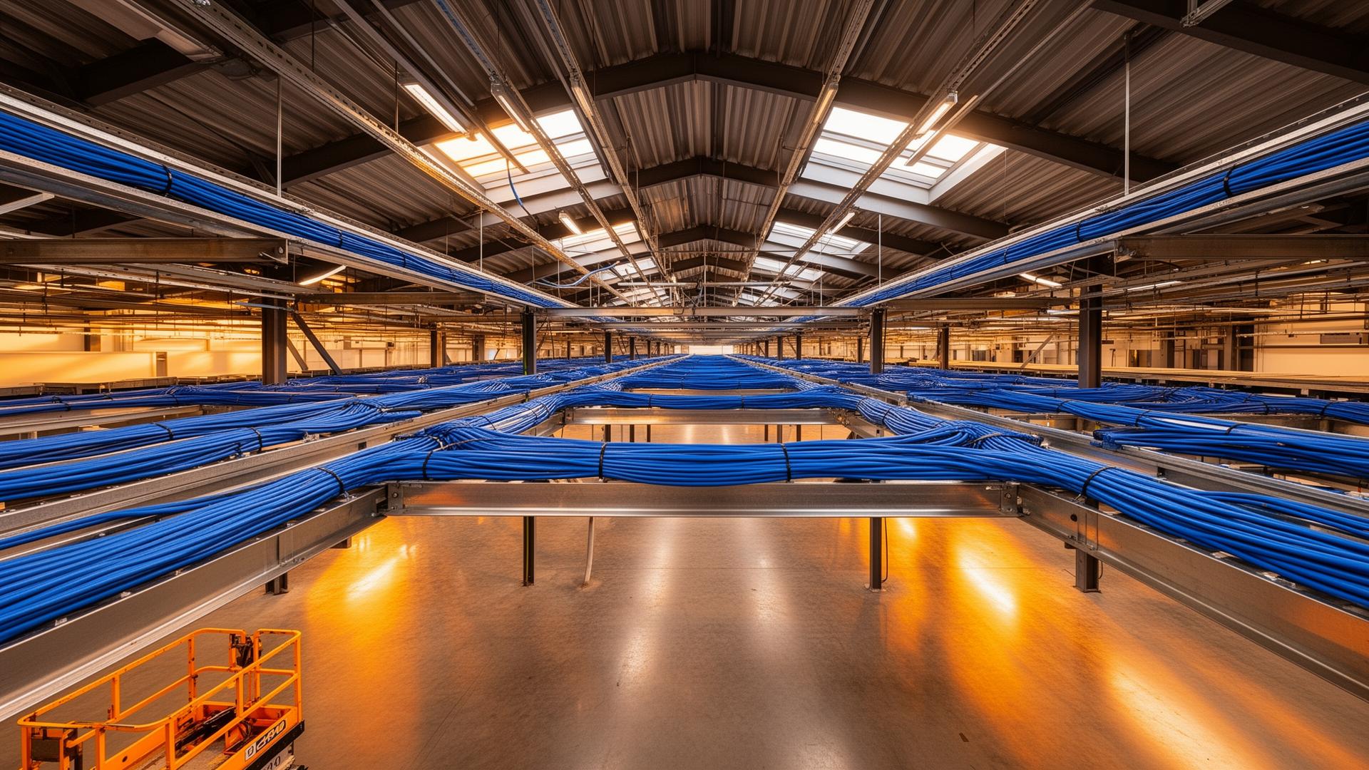 Overhead cable trays installation